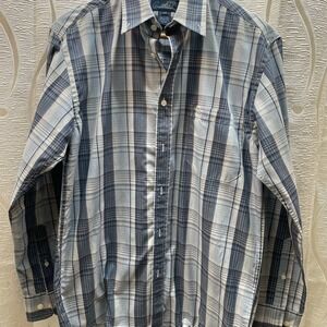 Arnold Palmer Button Down Shirt Mens Small Blue White Plaid Excellent LongSleeve